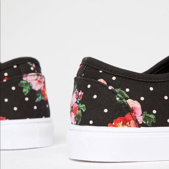 ASOS Black Floral Sneakers | size 11 - Picture 3 of 4